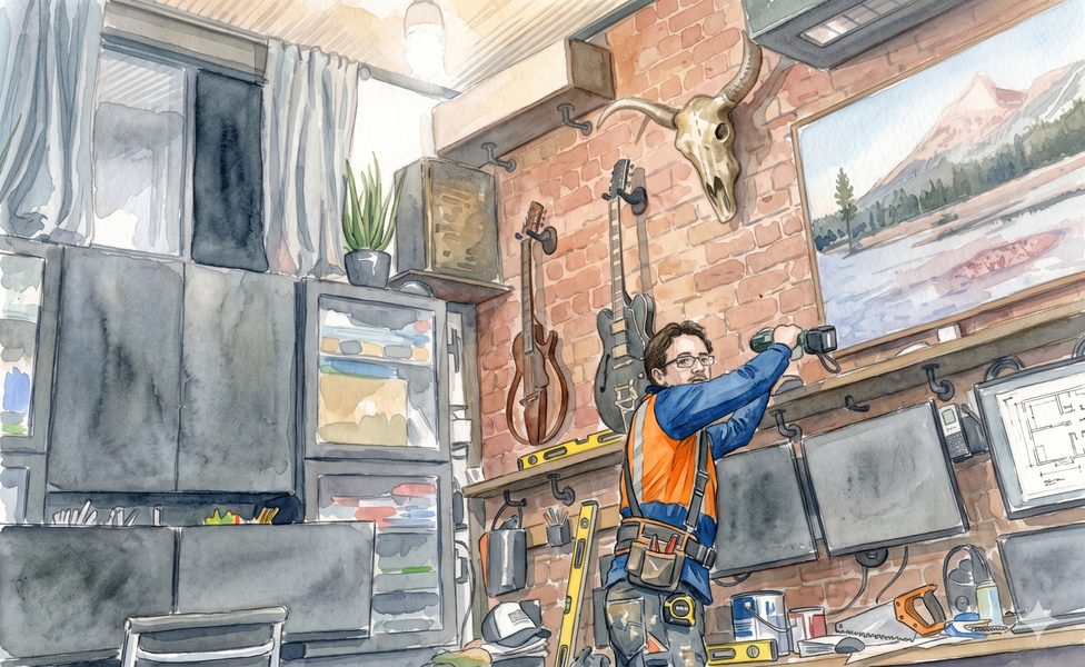 Ben in the workshop